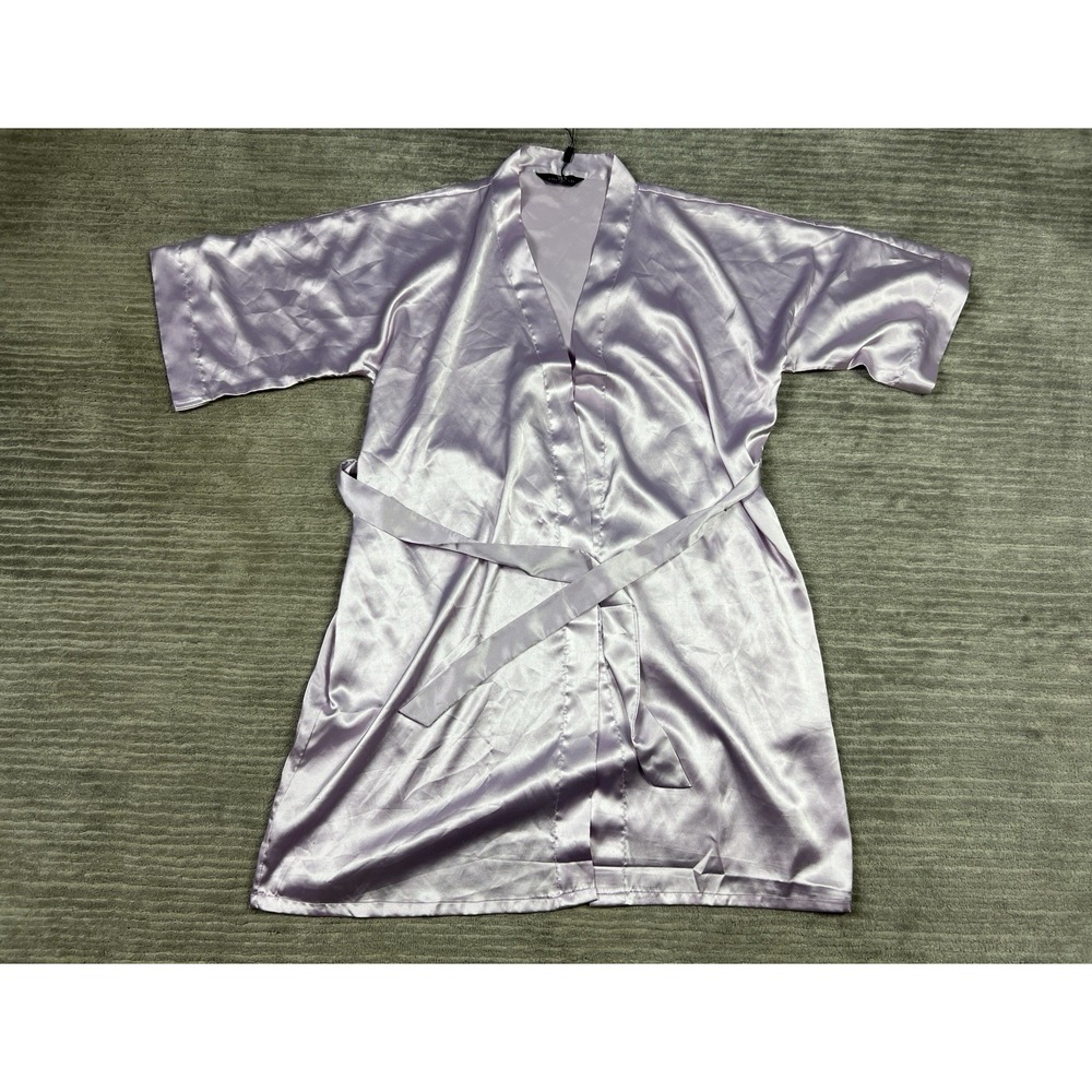 The Bund Robe‎ Womens Medium Purple Lightweight Belted Pockets Polyester Blend